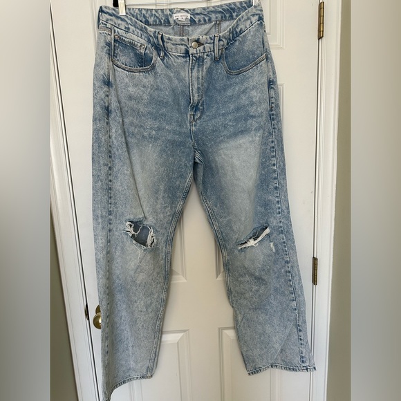 Good American Good 90’s Ripped High Waist Relaxed Jeans - Size 15 - Picture 2 of 5